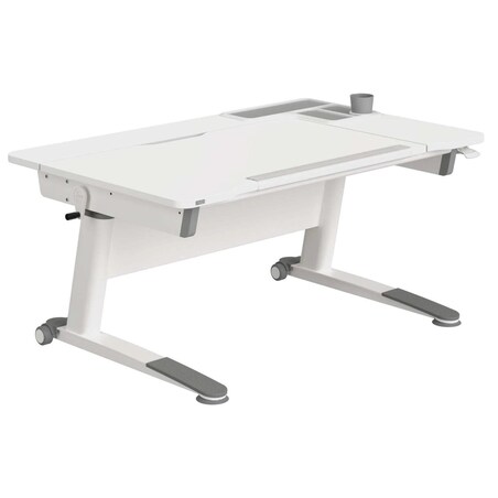 Ergonomiczne, regulowane biurko PAIDI JARO 120 cm – kredowa biel (wersja prawa)