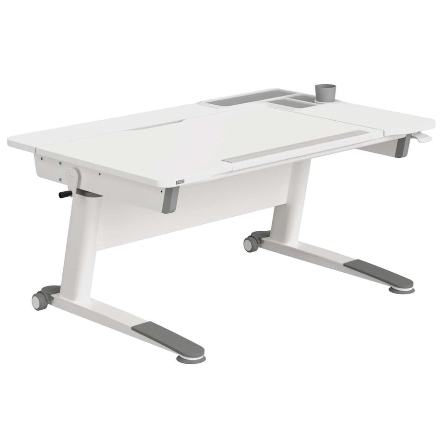 Ergonomiczne, regulowane biurko PAIDI JARO 120 cm – kredowa biel (wersja prawa)