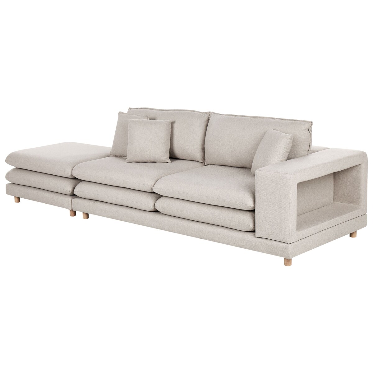 Sofa 2-osobowa z otomaną beżowa HEDEN