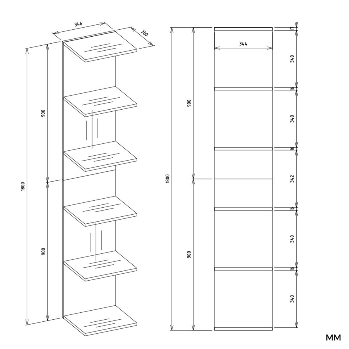 REGAŁ 6P BIAŁY Wysoki 180 Cm 6 Półek Na Książki Segregatory Do Biura Salonu