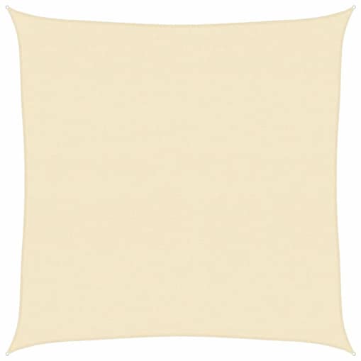 vidaXL Żagiel przeciwsłoneczny, 160 g/m², kremowy, 7x7 m, HDPE