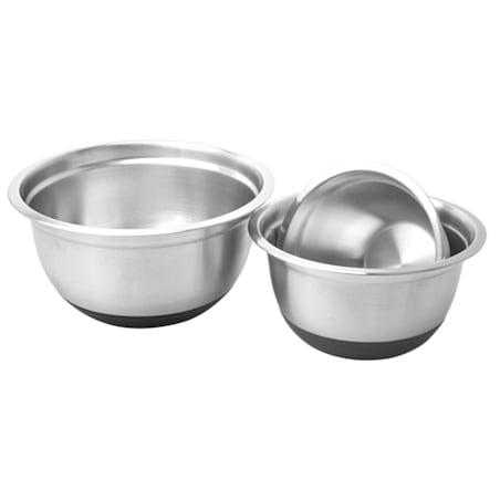 Zestaw 3 misek stalowych z podstawą silikonową miski kuchenne KLAUSBERG