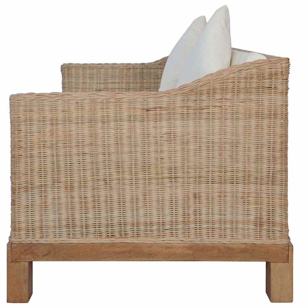 vidaXL 2-częściowy zestaw wypoczynkowy z poduszkami, naturalny rattan