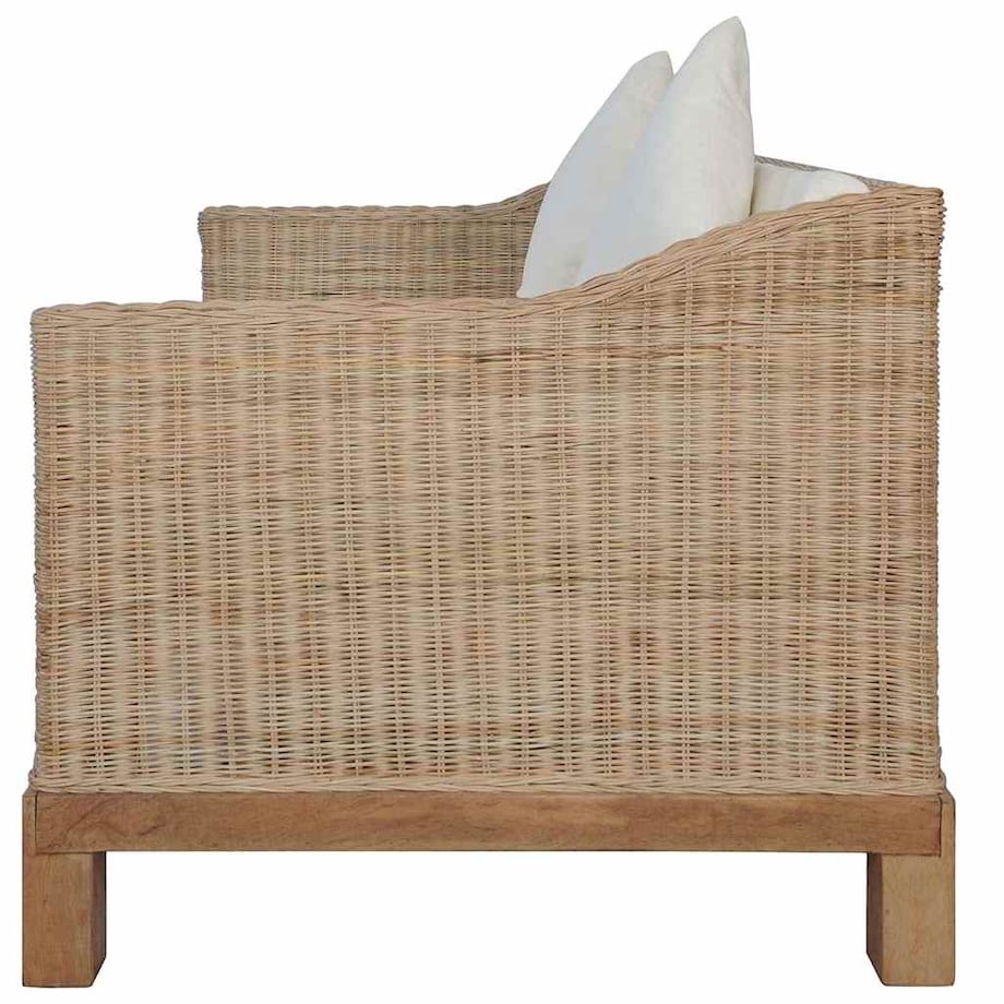 vidaXL 2-częściowy zestaw wypoczynkowy z poduszkami, naturalny rattan