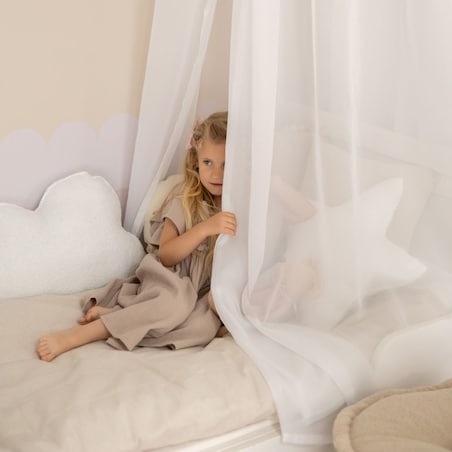 Baldachim do łóżeczka, biały, fi 50cmx230cm, Soft Veil