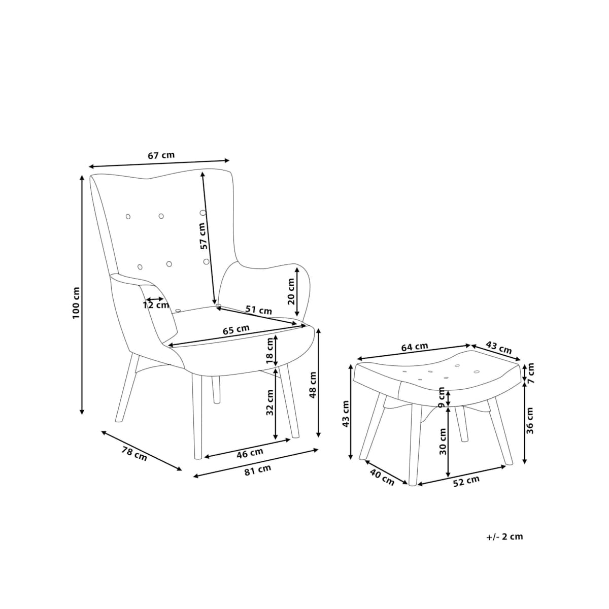 Fotel z podnóżkiem boucle ciemnozielony VEJLE