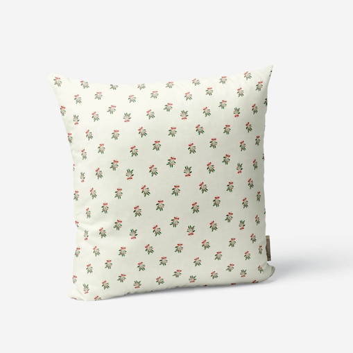 Świąteczna poduszka - Jemioła i kokardka