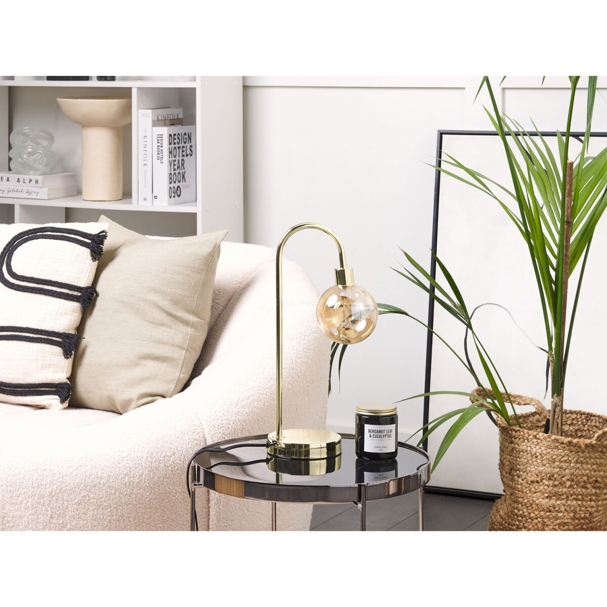 Lampa stołowa metalowa złota RAMIS