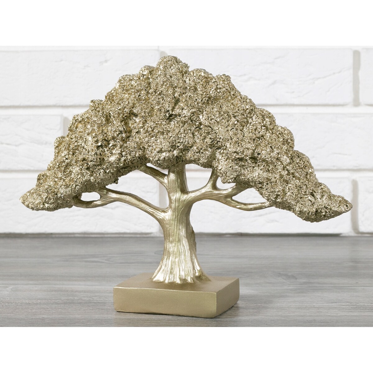 FIGURKA DRZEWO złota żywica syntetyczna wys. 22cm