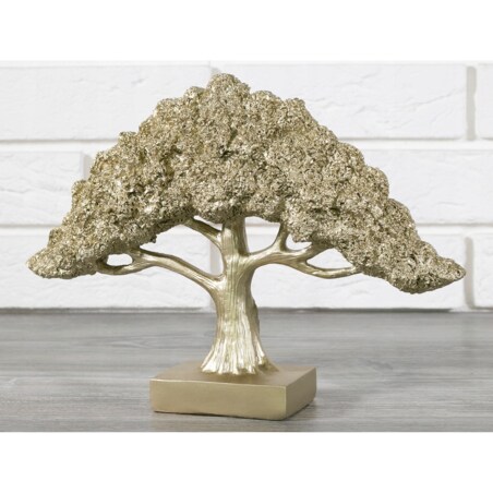 FIGURKA DRZEWO złota żywica syntetyczna wys. 22cm