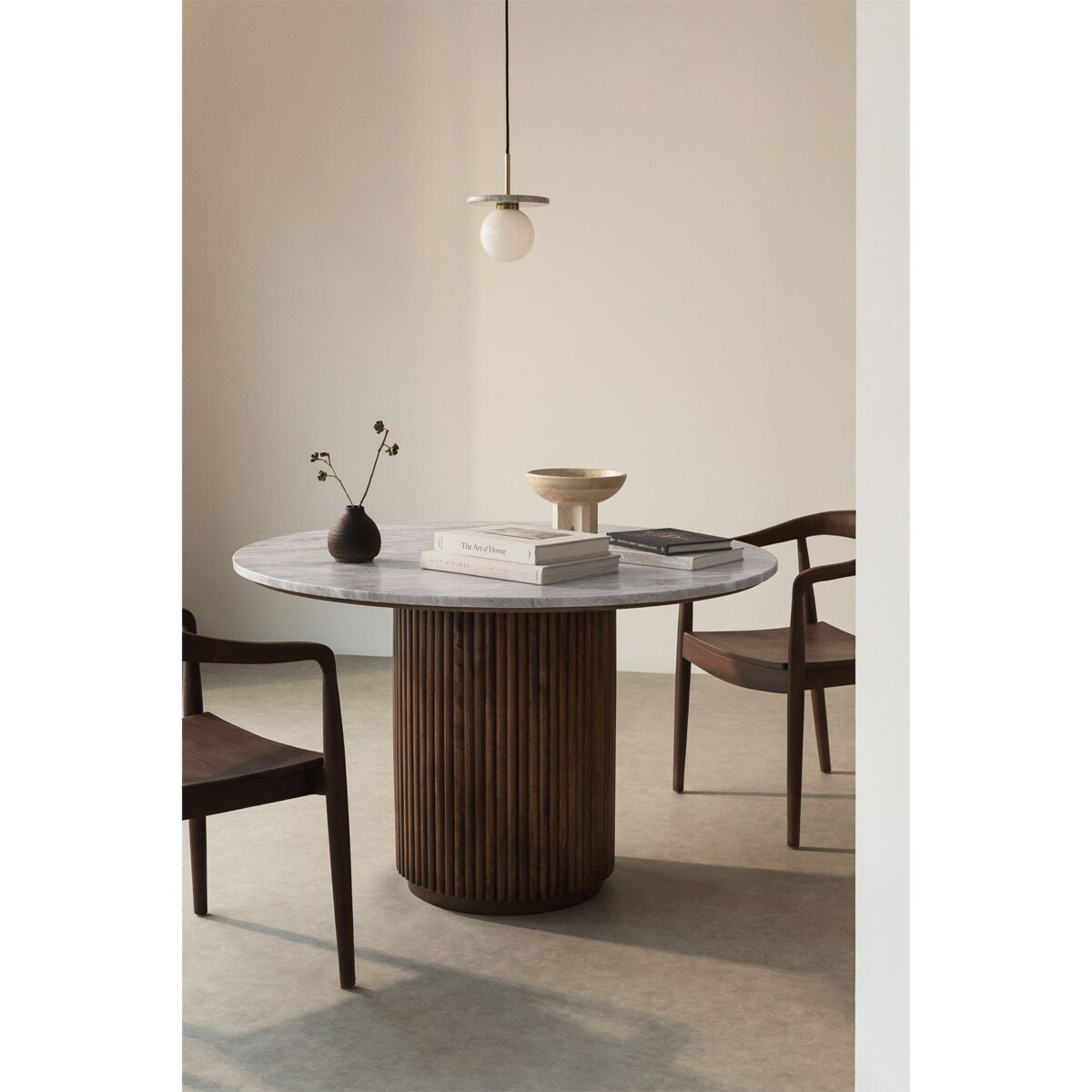 Okrągły stół z drewna mango z marmurem Ø120 cm