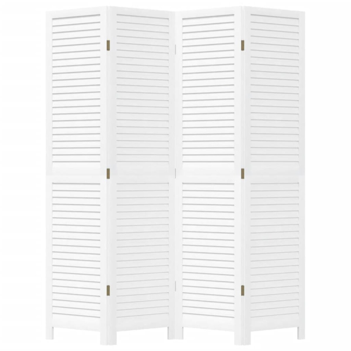 vidaXL Parawan pokojowy, 4-panelowy, biały, lite drewno paulowni