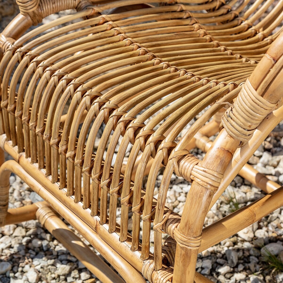 Fotel bujany rattanowy Leon naturalny, 68 x 105 x 86