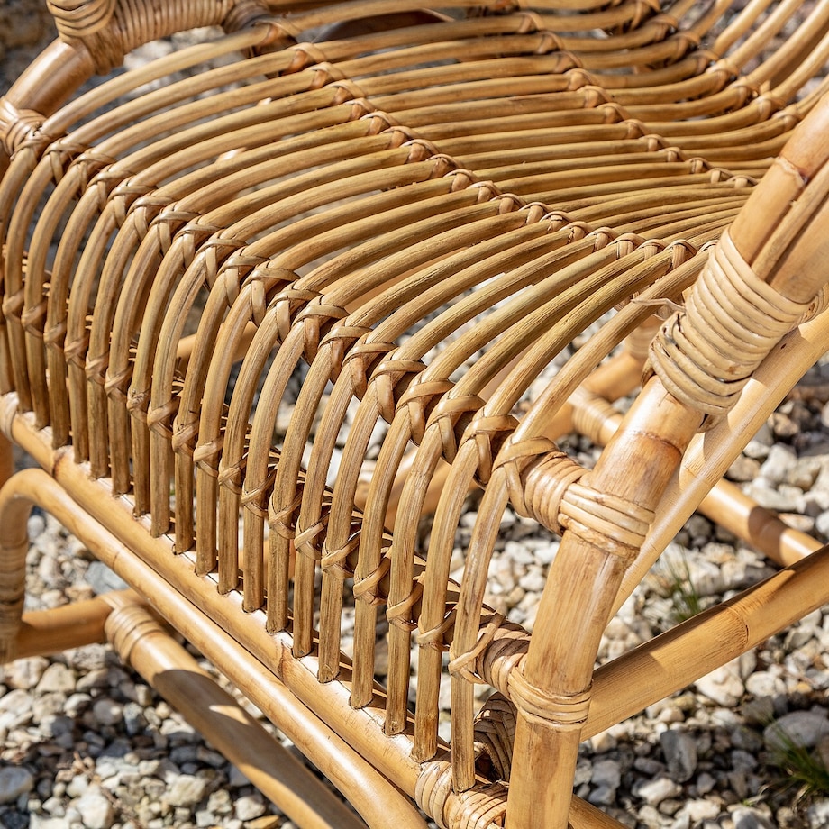 Fotel bujany rattanowy Leon naturalny, 68 x 105 x 86