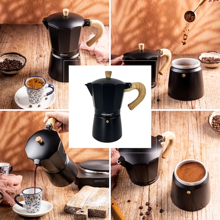 Kawiarka espresso Kafeterka ciśnieniowa indukcja KINGHOFF 300ml 6 filiżanek