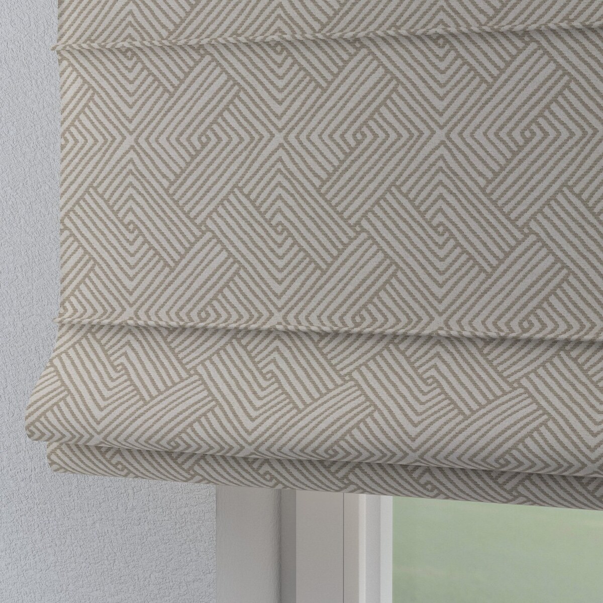 Roleta rzymska Torino, beżowo-kremowe geometryczne wzory, Sunny