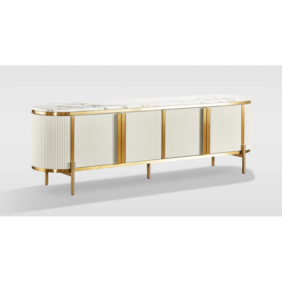 Komoda RTV złota kremowa Omega Glamour Premium 200x40x60