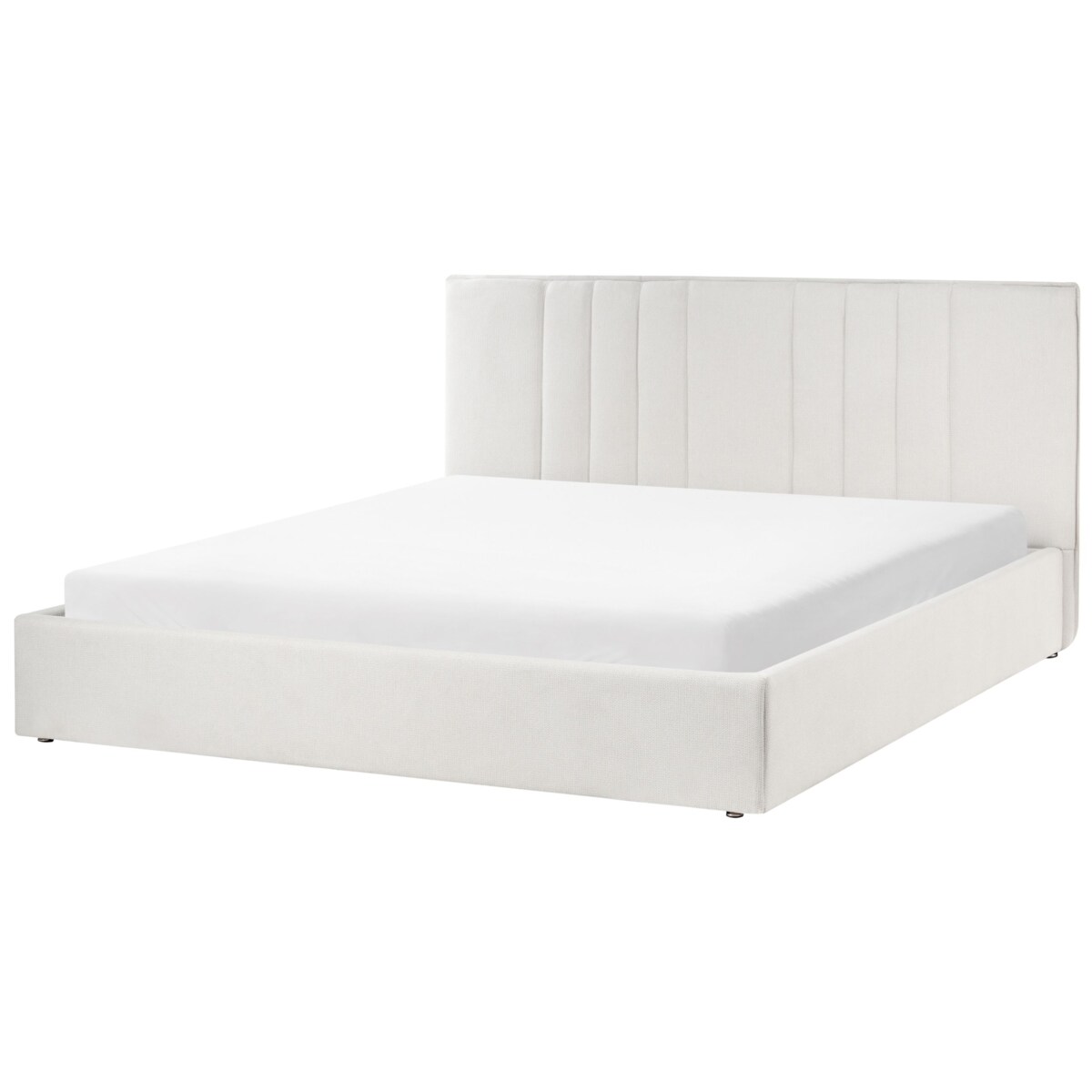 Łóżko z pojemnikiem TARASCON 180 x 200 cm Jasnobeżowy