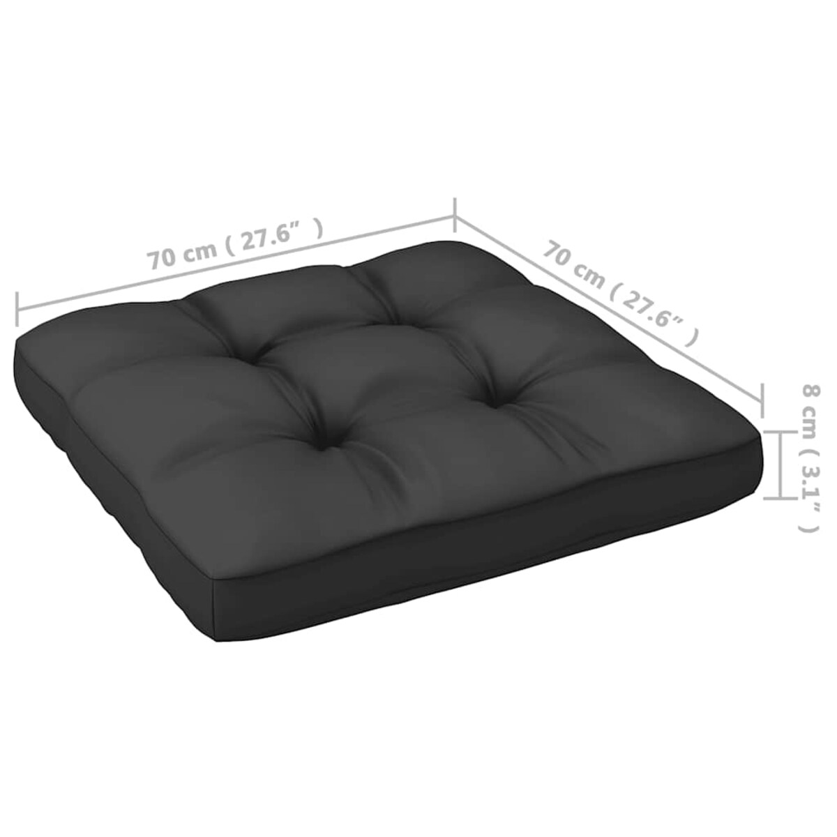 vidaXL Ogrodowa sofa środkowa z antracytowymi poduszkami, szare drewno
