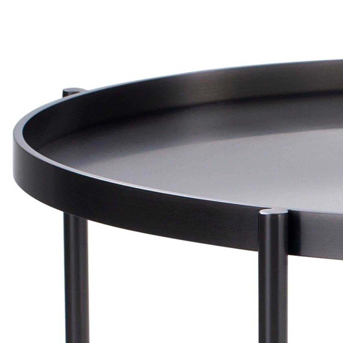 Okrągły stolik kawowy Moon ST-DP-F80-TYT Moos Home metalowy tytan, Step Into Design