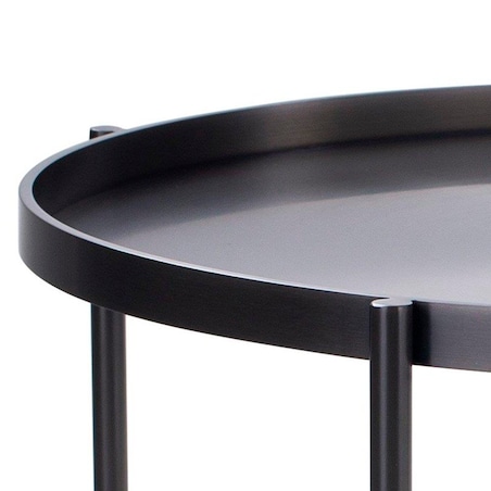 Okrągły stolik kawowy Moon ST-DP-F80-TYT Moos Home metalowy tytan, Step Into Design