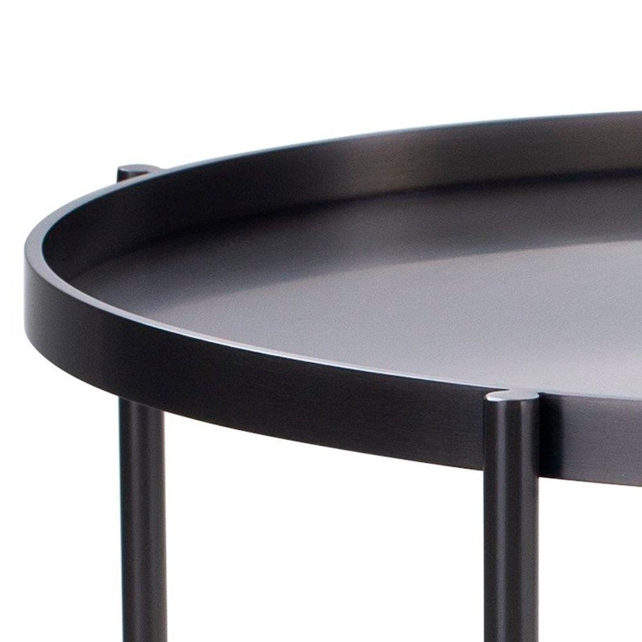 Okrągły stolik kawowy Moon ST-DP-F80-TYT Moos Home metalowy tytan, Step Into Design