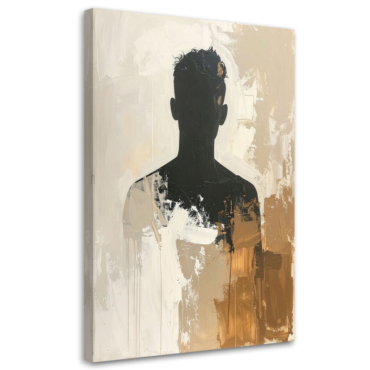 Obraz do salonu sypialni kuchni biura loftu, Mężczyzna Abstrakcja w beżu styl boho 60x90cm
