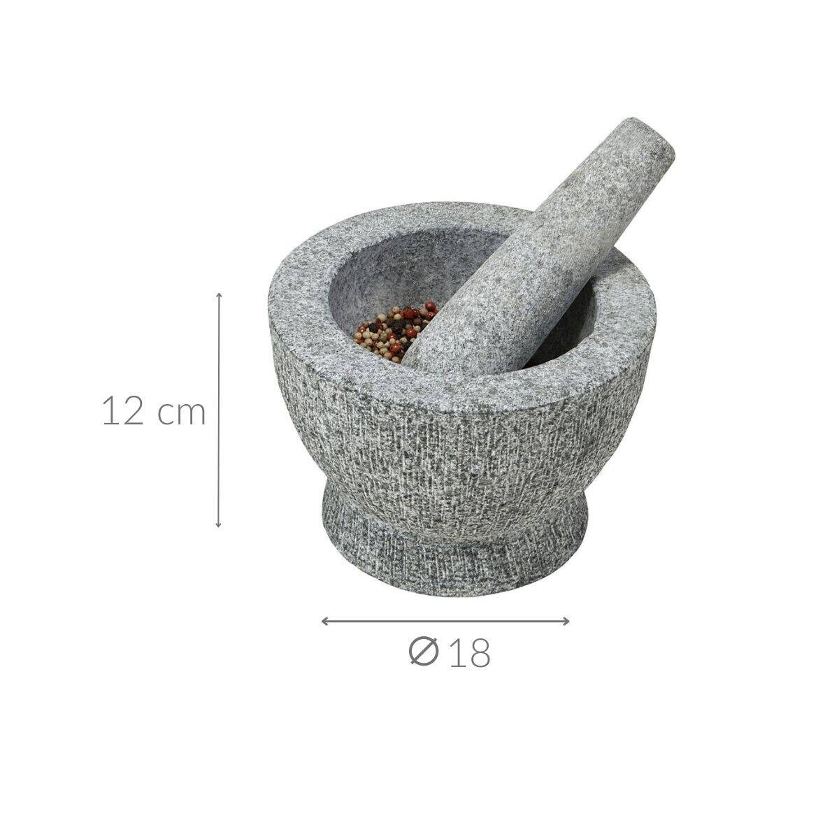 Moździerz granitowy, tłuczek kuchenny z miseczką do rozgniatania przypraw 2w1