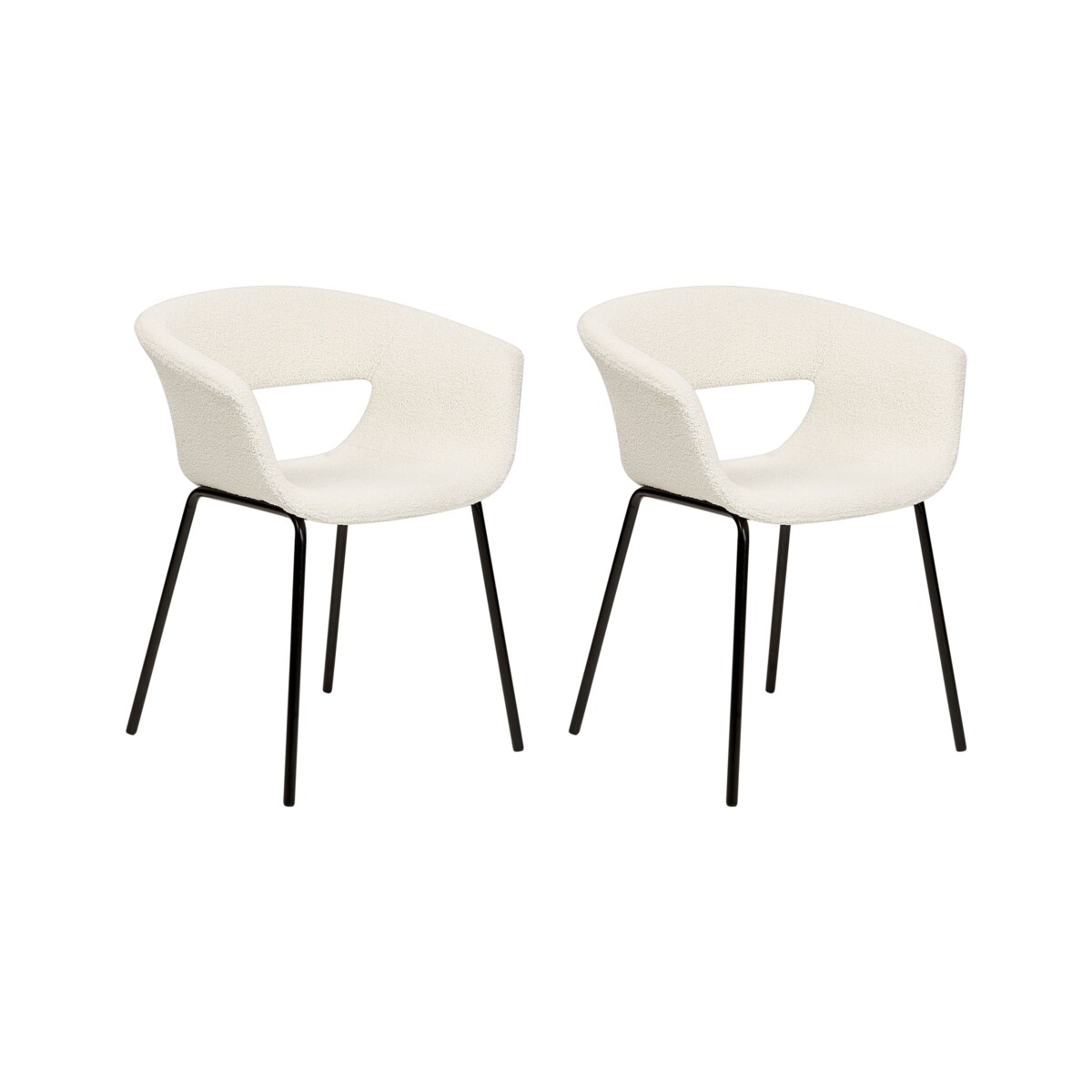 Zestaw 2 krzeseł do jadalni ELMA Boucle Złamana biel