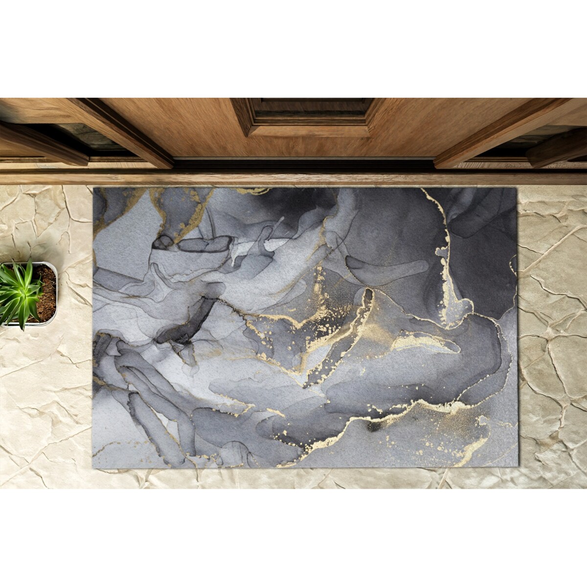 Wycieraczka zewnętrzna XXL Szary marmur 150x100cm