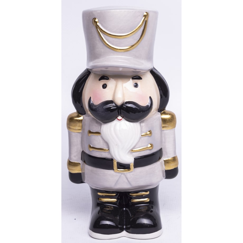 Figurka Dziadka do Orzechów17,5x19x7 cm GRASSO szary