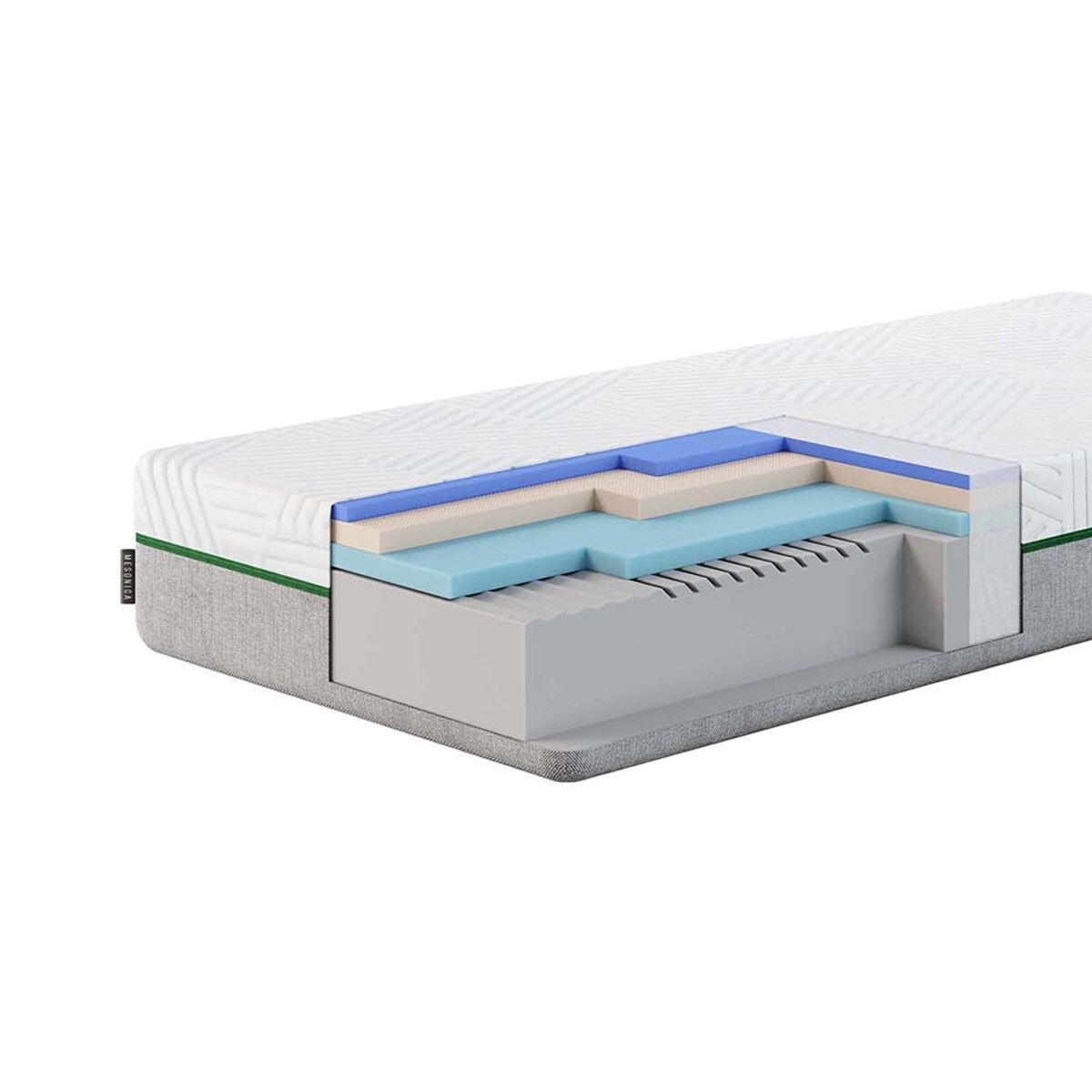 Mesonica Verte - Materac piankowy sojowy 150x200 wys.: 28 cm