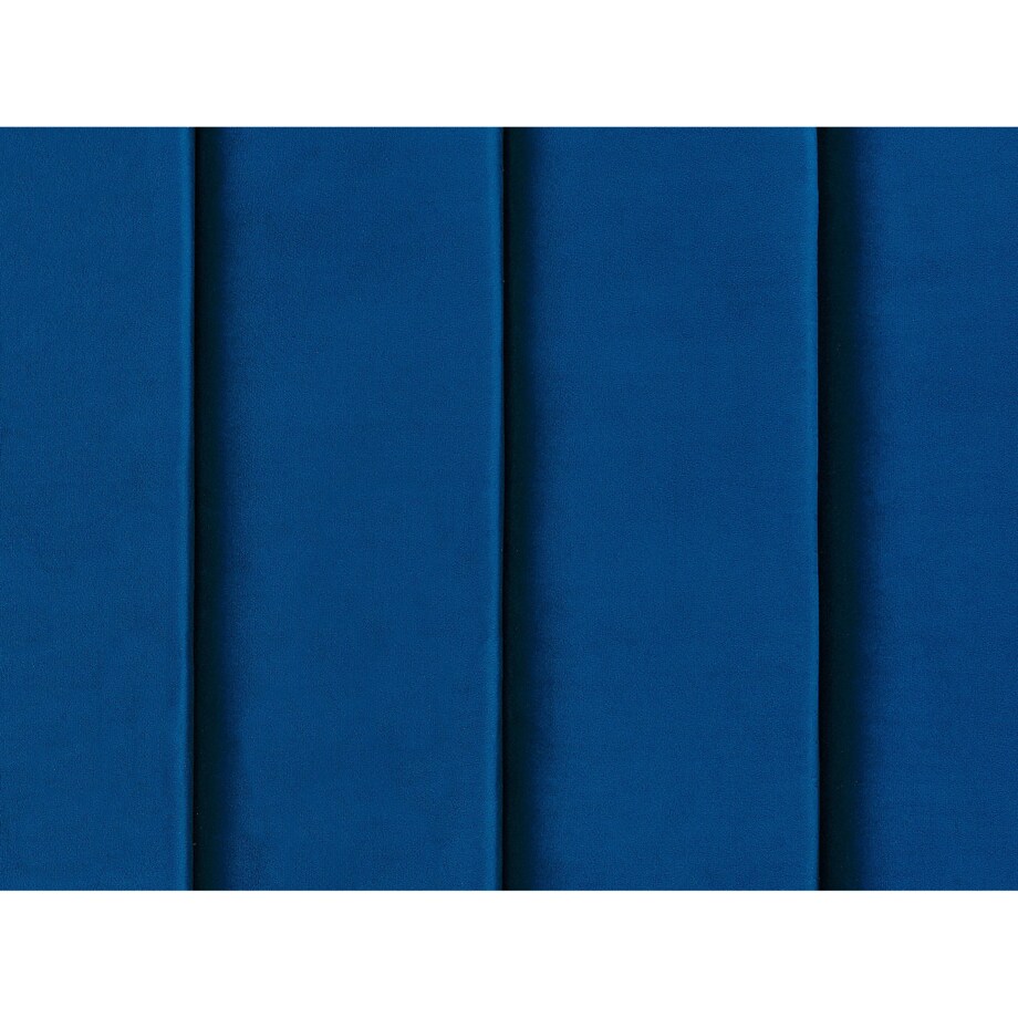 Łóżko wodne welurowe z ławką 140 x 200 cm niebieskie NOYERS