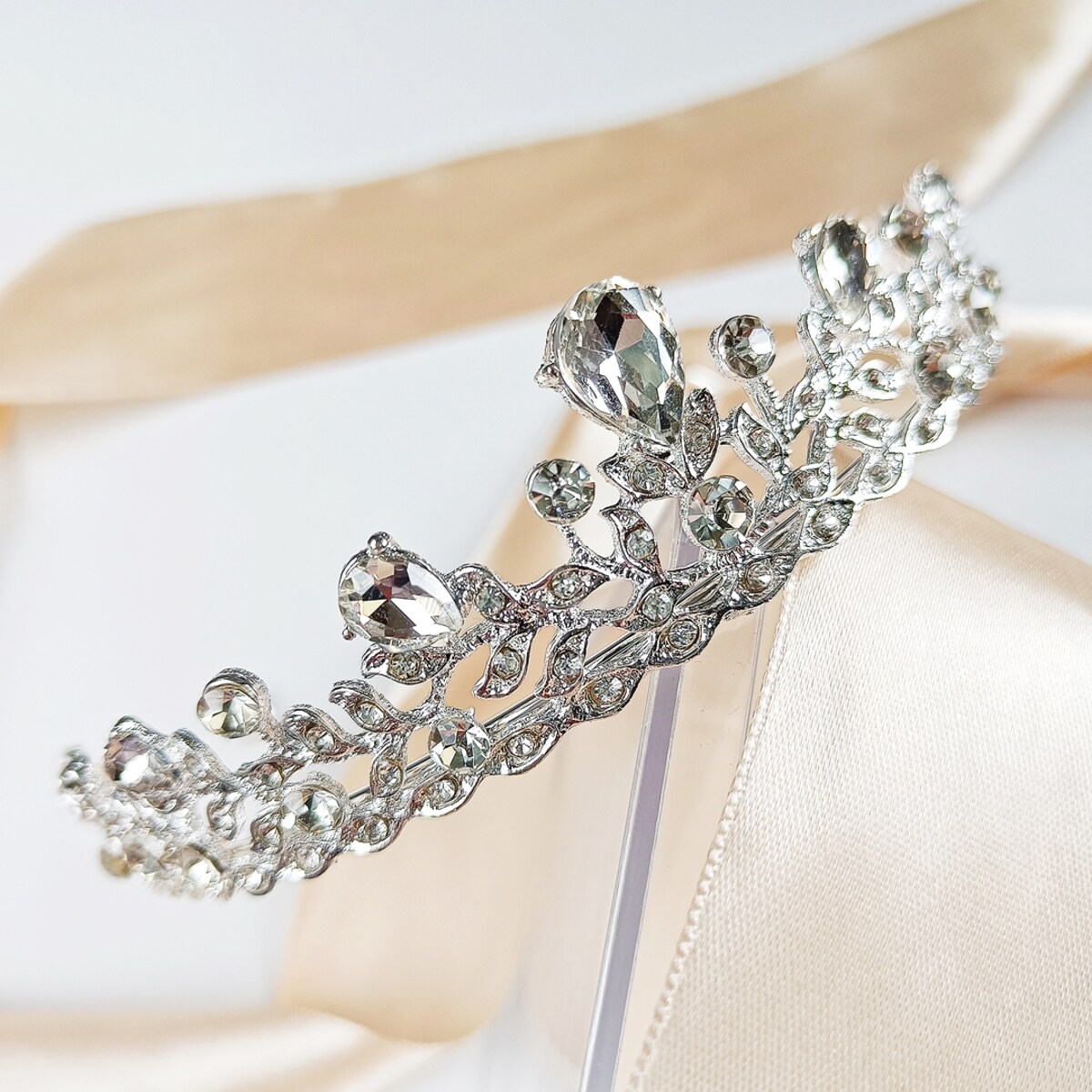 DIADEM srebrny na ślub Panieński wesele błyszczący