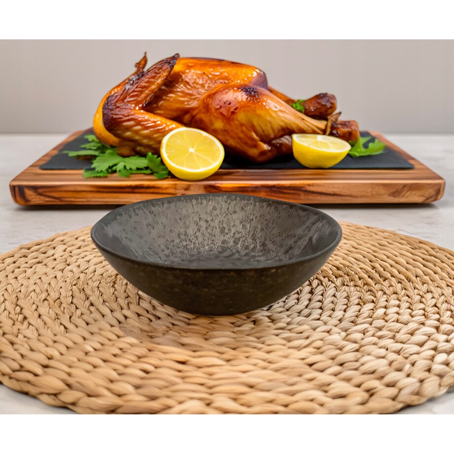MISKA OBIADOWA 450ml talerz głęboki do zupy na owoce przekąski brązowa 18cm