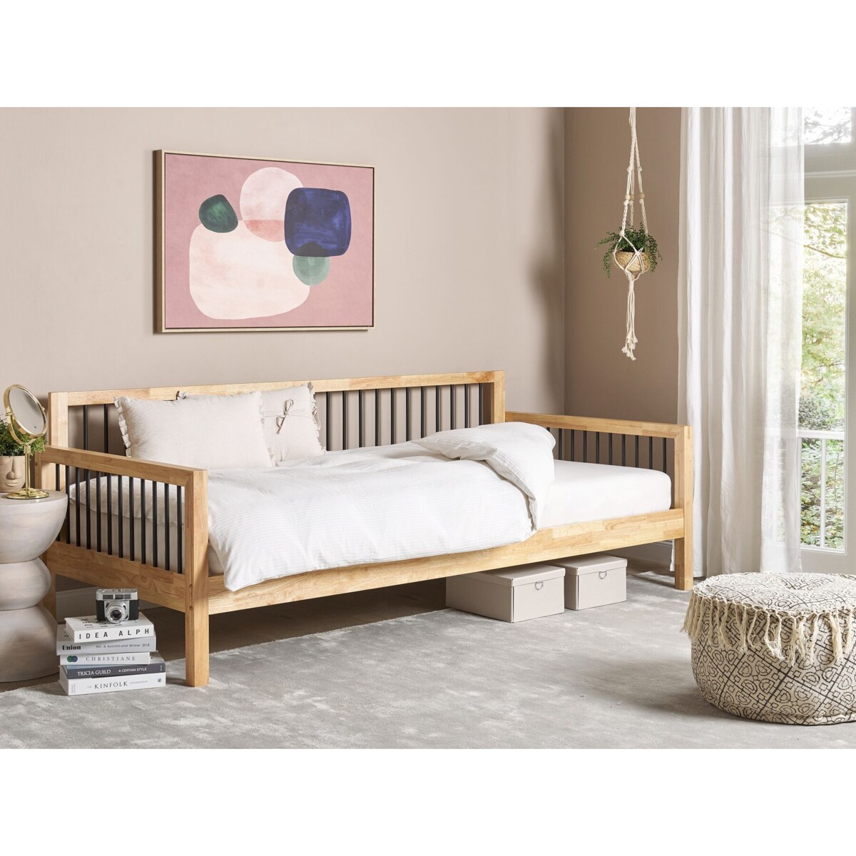 Łóżko dzienne drewniane 90 x 200 cm jasne TRICOT