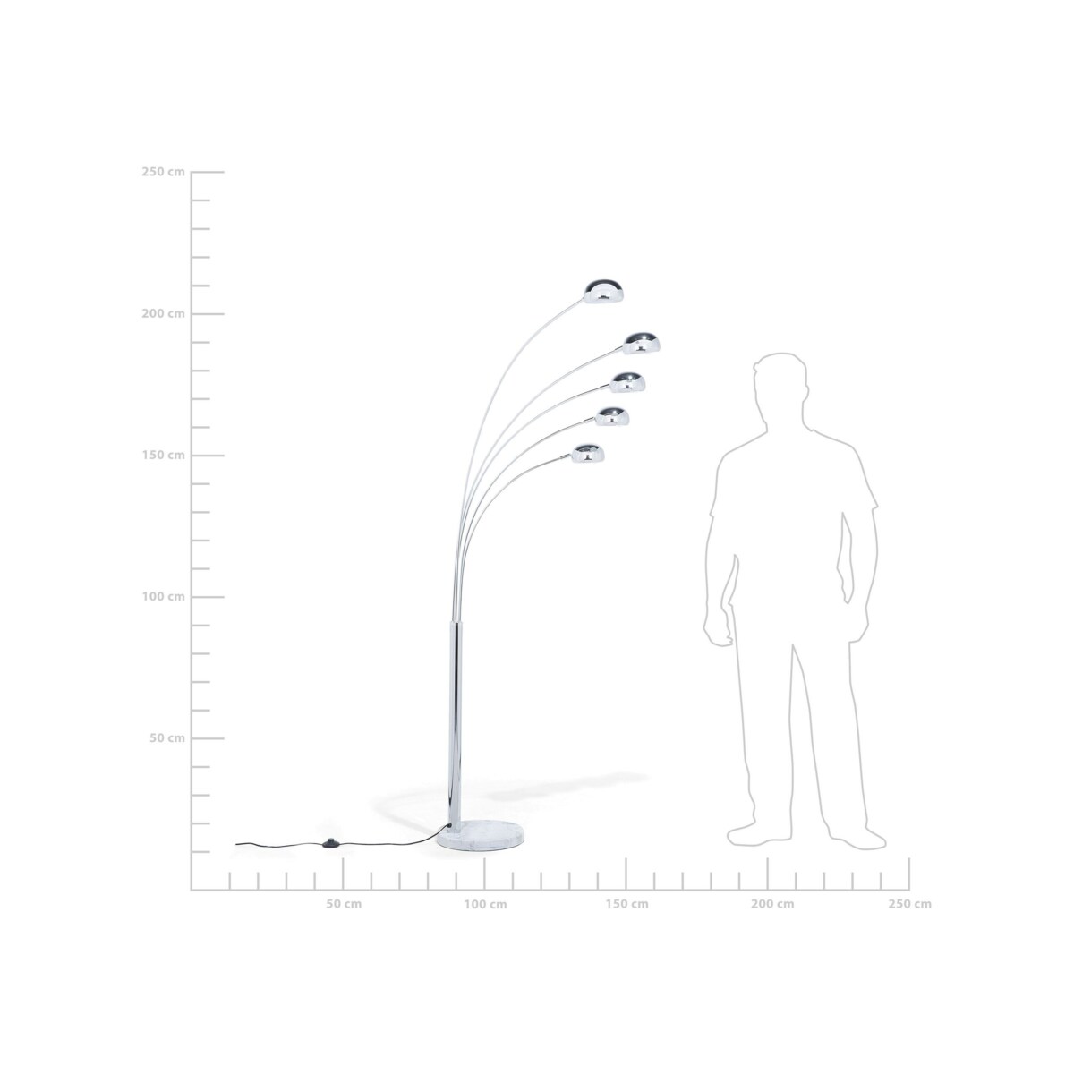 Lampa podłogowa regulowana metalowa srebrna FLINDERS