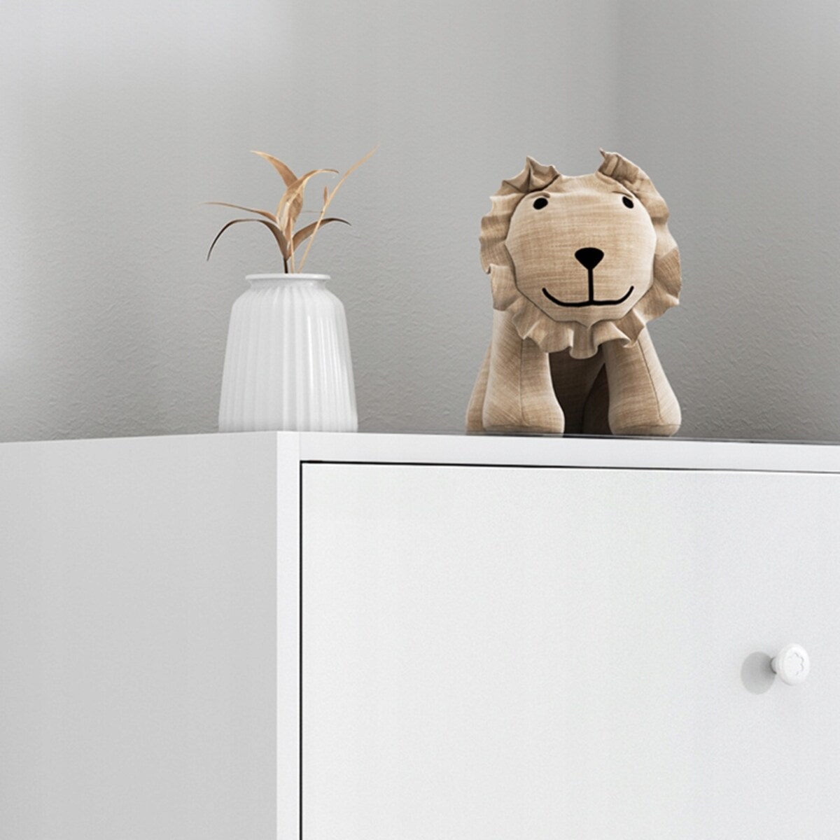 Nowoczesna pojemna komoda szafka duża biała skandynawski loft retro 4 półki