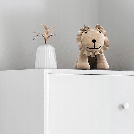 Nowoczesna pojemna komoda szafka duża biała skandynawski loft retro 4 półki