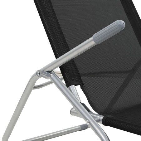 vidaXL Składane leżaki, 2 szt., textilene, czarne