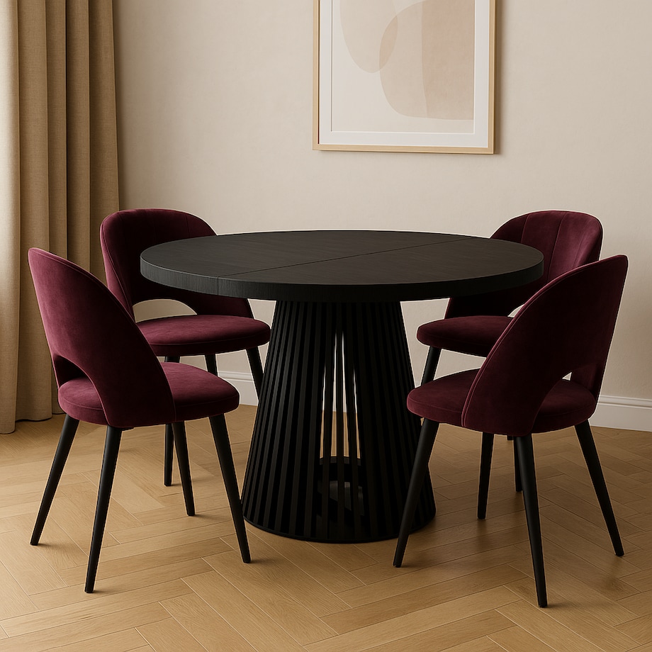 Stół DUSTO rozkładany z lamelami 100/200 Czarny