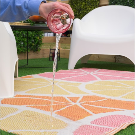 Dywan zewnętrzny tkany na płasko 120x170 cm e-floor cytryny żółty