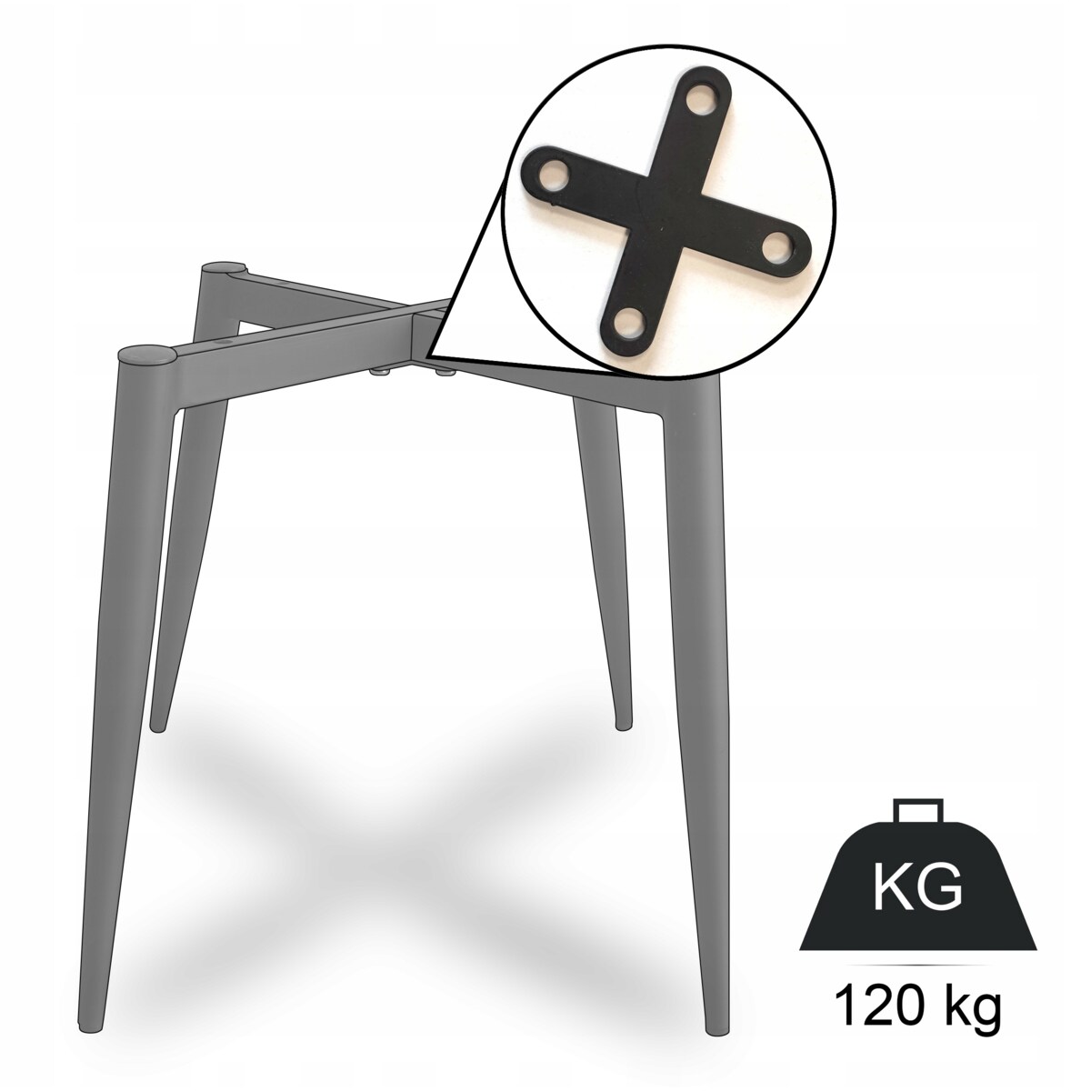 Krzesło tapicerowane EMILIA szare welur salon jadalnia