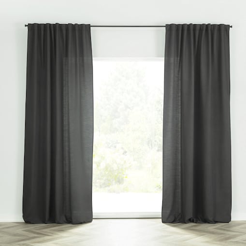 Zasłona BASIC na taśmie marszczącej 140x300 cm grafitowozielony 1 szt. 140x300 szary-czarny