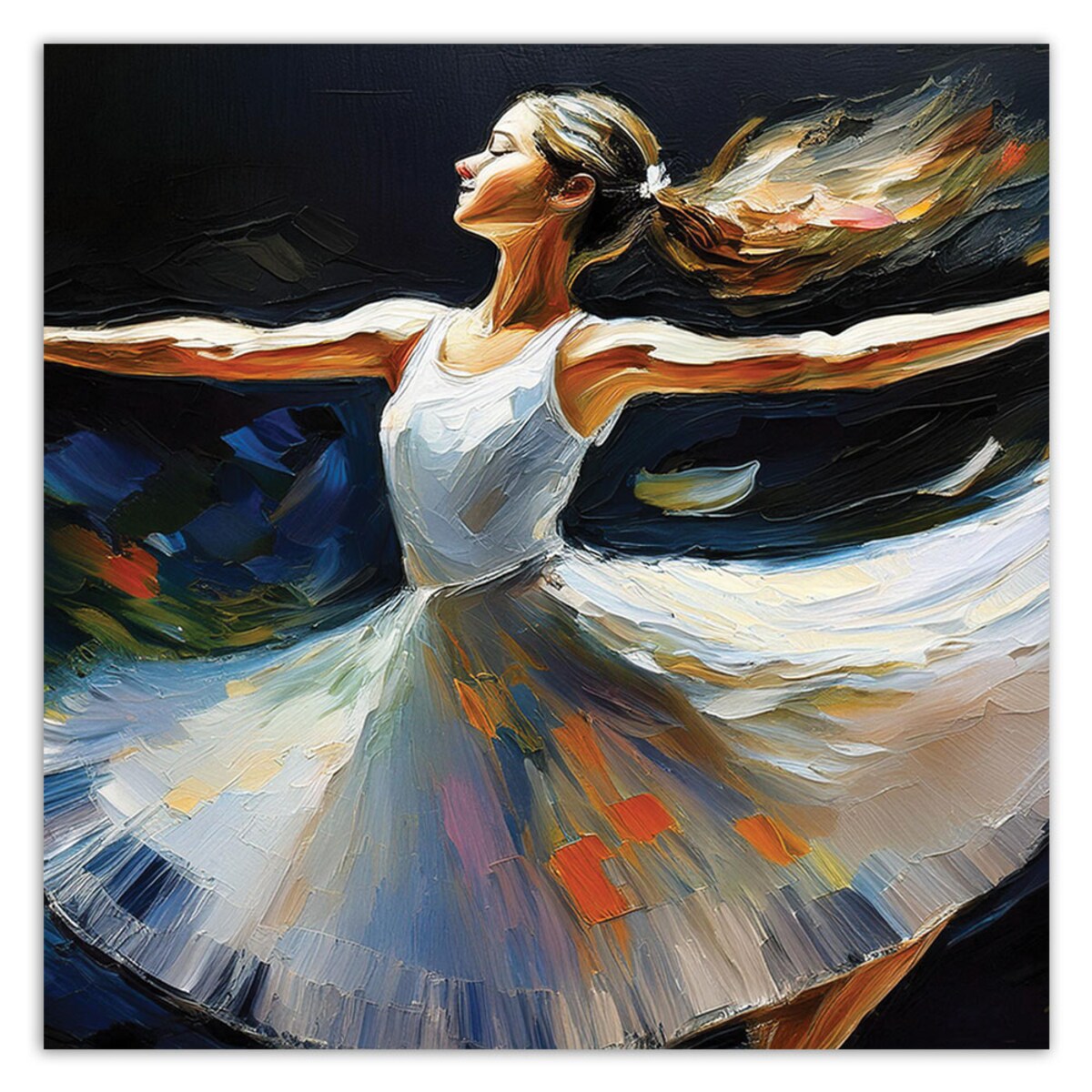 Obraz na płótnie do salonu pokoju dziecka Baletnica Kobieta Taniec 60x60