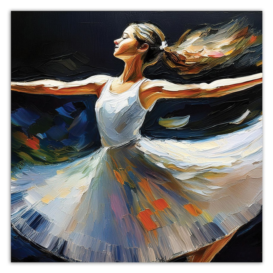 Obraz na płótnie do salonu pokoju dziecka Baletnica Kobieta Taniec 60x60