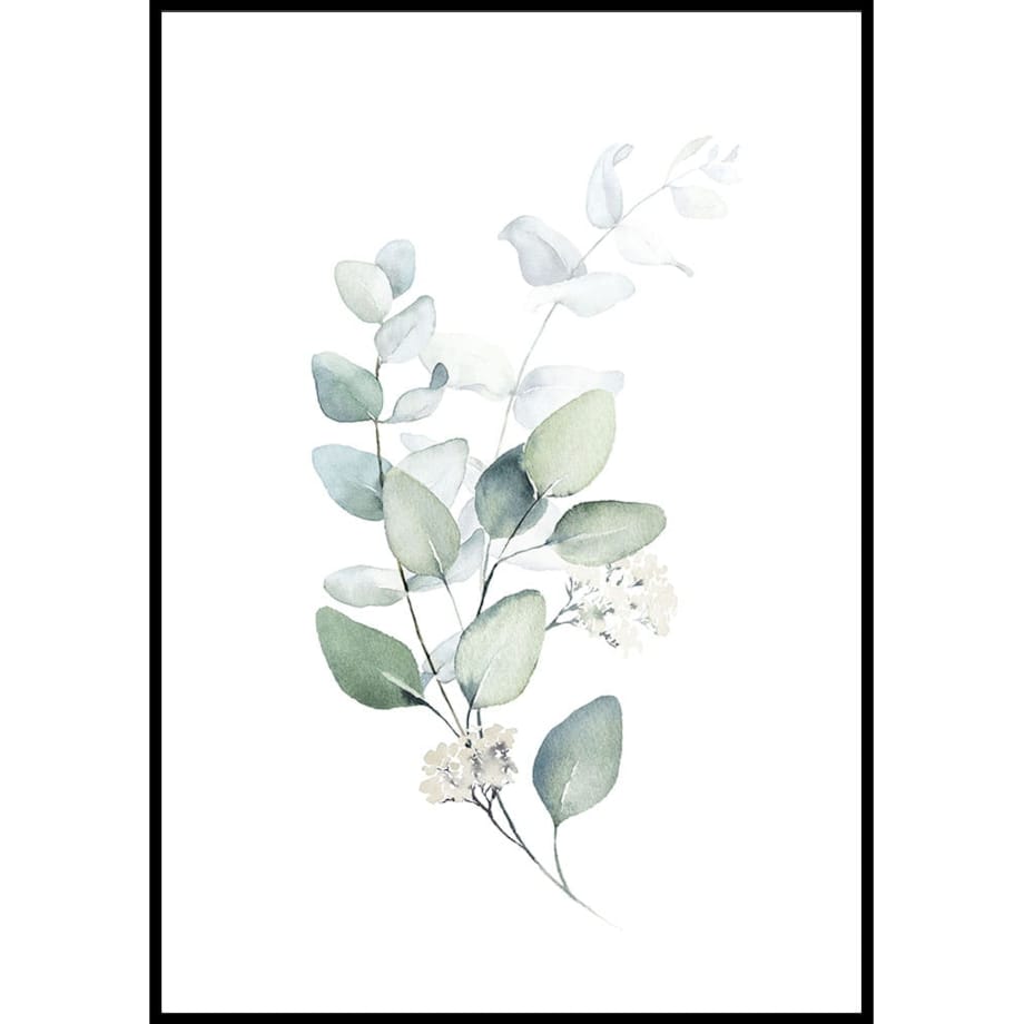 plakat zielone liście gałązka 21x30 cm