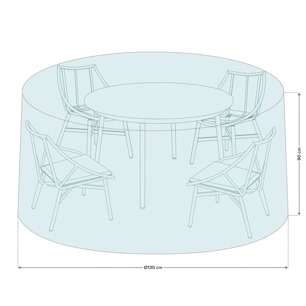 Pokrowiec na meble ogrodowe z okrągłym stołem 130 × 90 cm, wodoodporny Oxford UV30+, z torbą