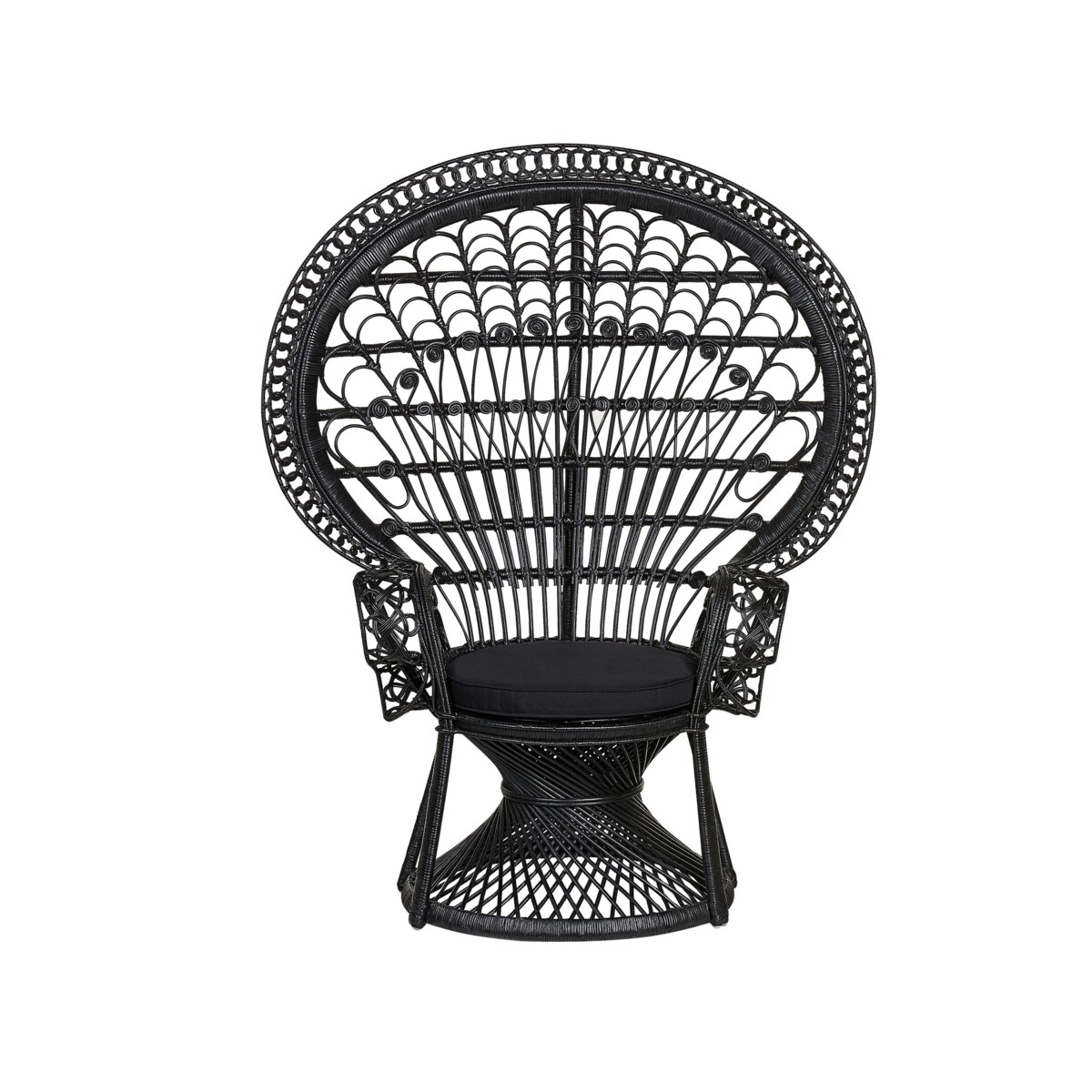 Fotel paw rattanowy czarny EMMANUELLE