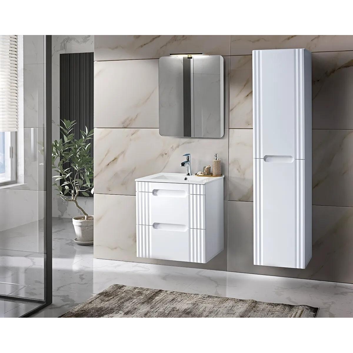 Szafka pod umywalkę FIJI WHITE 82 60cm biała